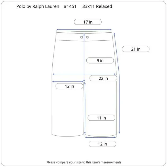 Polo by Ralph Lauren Bermuda Shorts Men's 33x11 Relaxed Fit Chino Pocket Gray - Picture 12 of 12